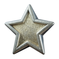 captivating minimalist Star-shapesilver frame, glitter finish, sparkling under studio lights, front view, isolateon transparent background,high-resolution product photography expertly shot png