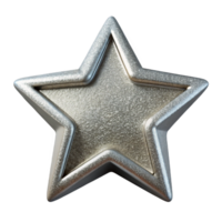 picturesque contemporary Star-shapesilver frame, glitter finish, sparkling under studio lights, front view, isolateon transparent background,high-resolution product photography crisp png