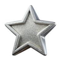 energetic stunning Star-shapesilver frame, glitter finish, sparkling under studio lights, front view, isolateon transparent background,high-resolution product photography ultra HD png
