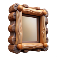 majestic avant-garde Rustic wooden frame, bark edges, natural finish, soft lighting, front view, isolateon transparent background,high-resolution product photography original png