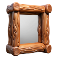 pristine bolnordic Rustic wooden frame, bark edges, natural finish, soft lighting, front view, isolateon transparent background,high-resolution product photography detailed png