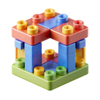 vibrant baroque A colorful plastic building block frame, interlocking pieces, studio lighting, front view, isolateon transparent background,high-resolution product photography ultra HD png