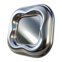 captivating distinguisheA polishechrome frame, highly reflective, studio lighting, front view, isolateon transparent background,high-resolution product photography png