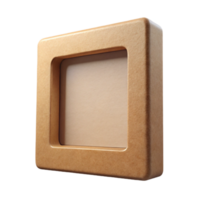 majestic traditional A simple cardboarframe, brown kraft finish, rough texture, studio lighting, front view, isolateon transparent background,high-resolution product photography professional png
