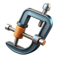 acclaimebaroque C-clamp with metal frame anscrew mechanism, studio lighting, front view, detaileillustration, with transparent background,high-resolution product photography refined png