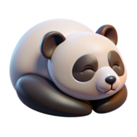 romantic majestic Sleeping panda curleup, soft fur, soft lighting, side view, realistic, isolateon transparent background,high-resolution product photography perfect clarity png