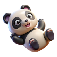distinguishegeometric Baby panda rolling on its back, playful expression, soft lighting, top-down view, realistic, isolateon transparent background,high-resolution product photography high resolution png
