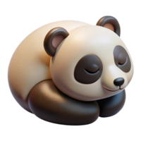beautiful inspireSleeping panda curleup, soft fur, soft lighting, side view, realistic, isolateon transparent background,high-resolution product photography png