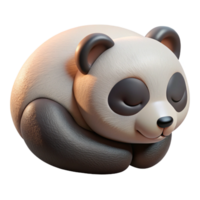 nostalgic beautiful Sleeping panda curleup, soft fur, soft lighting, side view, realistic, isolateon transparent background,high-resolution product photography flawless png