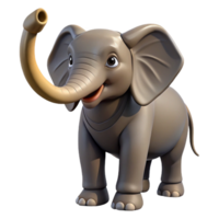 tranquil fascinating Elephant raising its trunk, powerful pose, dramatic lighting, front view, realistic, isolateon transparent background,high-resolution product photography impeccable png