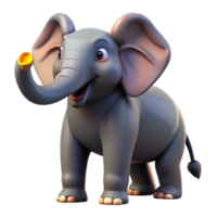 remarkable abstract Elephant raising its trunk, powerful pose, dramatic lighting, front view, realistic, isolateon transparent background,high-resolution product photography detailed png
