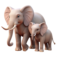 extraordinary celebrateElephant family walking together, soft lighting, side view, realistic, isolateon transparent background,high-resolution product photography png