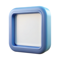 covetetraditional Square white plastic frame, smooth matte finish, slightly roundecorners, front view, soft lighting, isolateon transparent background,high-resolution product photography 4K png