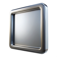 pristine standout Rectangular brushealuminum frame, metallic finish, subtle reflections, front view, soft lighting, isolateon transparent background,high-resolution product photography png