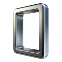 peaceful sumptuous Rectangular brushealuminum frame, metallic finish, subtle reflections, front view, soft lighting, isolateon transparent background,high-resolution product photography 4K png