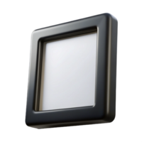 alluring distinguisheModern black frame with a thin white border, matte finish, sharp corners, front view, studio lighting, isolateon transparent background,high-resolution product photography png
