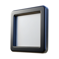 iconic modern Modern black frame with a thin white border, matte finish, sharp corners, front view, studio lighting, isolateon transparent background,high-resolution product photography museum quality png