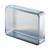 standout geometric Rectangular acrylic frame, clear antransparent, subtle edge bevel, front view, studio lighting, isolateon transparent background,high-resolution product photography sharp png
