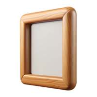 hypnotic joyful mid-century Rectangular wooden frame with a natural woofinish ana routeedge, front view, soft lighting, isolateon transparent background,high-resolution product photography sharp png
