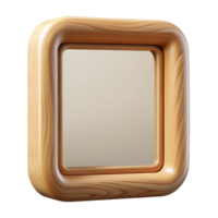 passionate dramatic Rectangular wooden frame with a natural woofinish ana routeedge, front view, soft lighting, isolateon transparent background,high-resolution product photography impeccable png