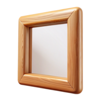 captivating vintage Rectangular wooden frame with a natural woofinish ana routeedge, front view, soft lighting, isolateon transparent background,high-resolution product photography elite png