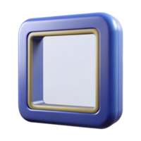 memorable renaissance Square plastic frame with a texturesurface, matte finish, front view, studio lighting, isolateon transparent background,high-resolution product photography fine detail png