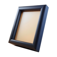 distinctive retro Simple black wooden frame, smooth matte finish, front view, studio lighting, isolateon transparent background,high-resolution product photography detailed png