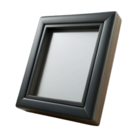 fascinating timeless Simple black wooden frame, smooth matte finish, front view, studio lighting, isolateon transparent background,high-resolution product photography png