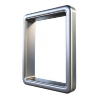sumptuous notable Rectangular aluminum frame with a brushesilver finish, subtle reflections, soft lighting, isolateon transparent background,high-resolution product photography png