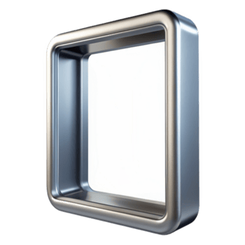 travolgente capriccioso nordico rettangolare alluminio telaio con un' argento spazzolato finire, delicato riflessi, morbido illuminazione, isolare trasparente sfondo, alta risoluzione Prodotto fotografia artigiano png