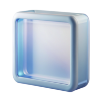 timeless futuristic Rectangular acrylic frame with a frostefinish, translucent appearance, front view, soft lighting, isolateon transparent background,high-resolution product photography impeccable png
