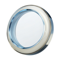 extraordinary acclaimeCircular glass frame with a beveleedge, clear antransparent, front view, studio lighting, isolateon transparent background,high-resolution product photography png