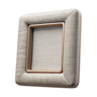 picturesque abstract Rectangular fabric-covereframe with a linen texture, neutral color, front view, soft lighting, isolateon transparent background,high-resolution product photography exclusive png