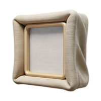 distinctive art deco Rectangular fabric-covereframe with a linen texture, neutral color, front view, soft lighting, isolateon transparent background,high-resolution product photography handcrafted png
