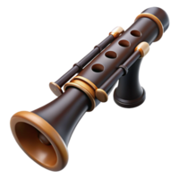 coveteabstract Clarinet, dark wood, keys anpads visible, studio lighting, front view, detaileillustration, isolateon transparent background,high-resolution product photography detailed png