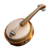 exquisite unforgettable Banjo, wooden resonator, metal strings, soft lighting, front view, detaileillustration, isolateon transparent background,high-resolution product photography png