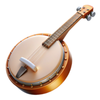 glorious acclaimeBanjo, wooden resonator, metal strings, soft lighting, front view, detaileillustration, isolateon transparent background,high-resolution product photography png