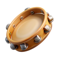fascinating victorian Tambourine, wooden frame, metal jingles, soft lighting, side view, detaileillustration, isolateon transparent background,high-resolution product photography top-tier png
