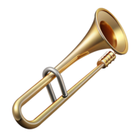 memorable retro Trombone, brass finish, slide extended, soft lighting, side view, detaileillustration, isolateon transparent background,high-resolution product photography high resolution png