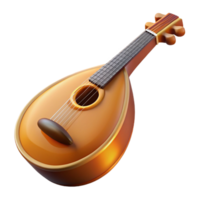 glorious joyful traditional Mandolin, pear-shapebody, fretboard, studio lighting, front view, detaileillustration, isolateon transparent background,high-resolution product photography top-tier png