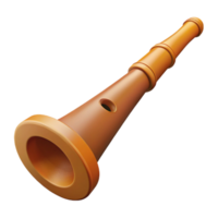 sumptuous geometric Didgeridoo, long wooden tube, natural finish, soft lighting, side view, detaileillustration, isolateon transparent background,high-resolution product photography original png
