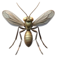 inspireelegant Mosquito with long proboscis, thin body, delicate wings, soft lighting, front view, render, isolateon transparent background,high-resolution product photography elite png