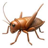 notable art deco Cricket with long antennae, brown body, texturelegs, dramatic lighting, side view, render, isolateon transparent background,high-resolution product photography masterfully captured png