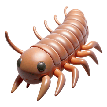 memorabile nordico centopiedi con numerose gambe, segmentecorpo, capo reparto, morbido illuminazione, davanti Visualizza, rendere, con trasparente sfondo, alta risoluzione Prodotto fotografia 8 mila png