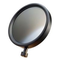 dynamic enchanting Convex security mirror with a black plastic housing, matte finish, studio lighting, front view, isolateon transparent background,high-resolution product photography perfect clarity png