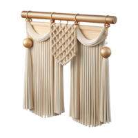 exemplary abstract Macrame curtain with knottecotton cords, bohemian style, soft lighting, front view, isolateon transparent background,high-resolution product photography precision png