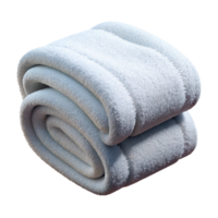 peaceful elegant Fluffy white bath towel, thick terry cloth, soft lighting, foldeneatly, isolateon transparent background,high-resolution product photography expertly shot png