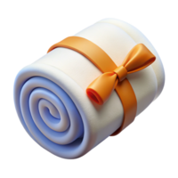 glorious retro Rolleup spa towel, white terry cloth, tiewith a ribbon, soft lighting, isolateon transparent background,high-resolution product photography luxury png