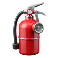 bolenchanting A bright refire extinguisher with a metal nozzle anpressure gauge, glossy finish, front view, studio lighting, isolateon transparent background,high-resolution product photography luxury png