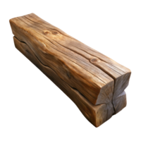 timeless contemporary Wooden beam, weathered, rough hewn, dramatic lighting, front view, render, isolateon transparent background,high-resolution product photography ultra HD png